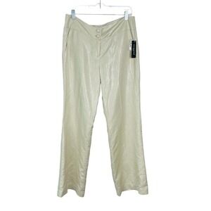 Sandro Sportswear Pants Womens 10 Shimmery Beige Linen Rayon Wide Leg NWT